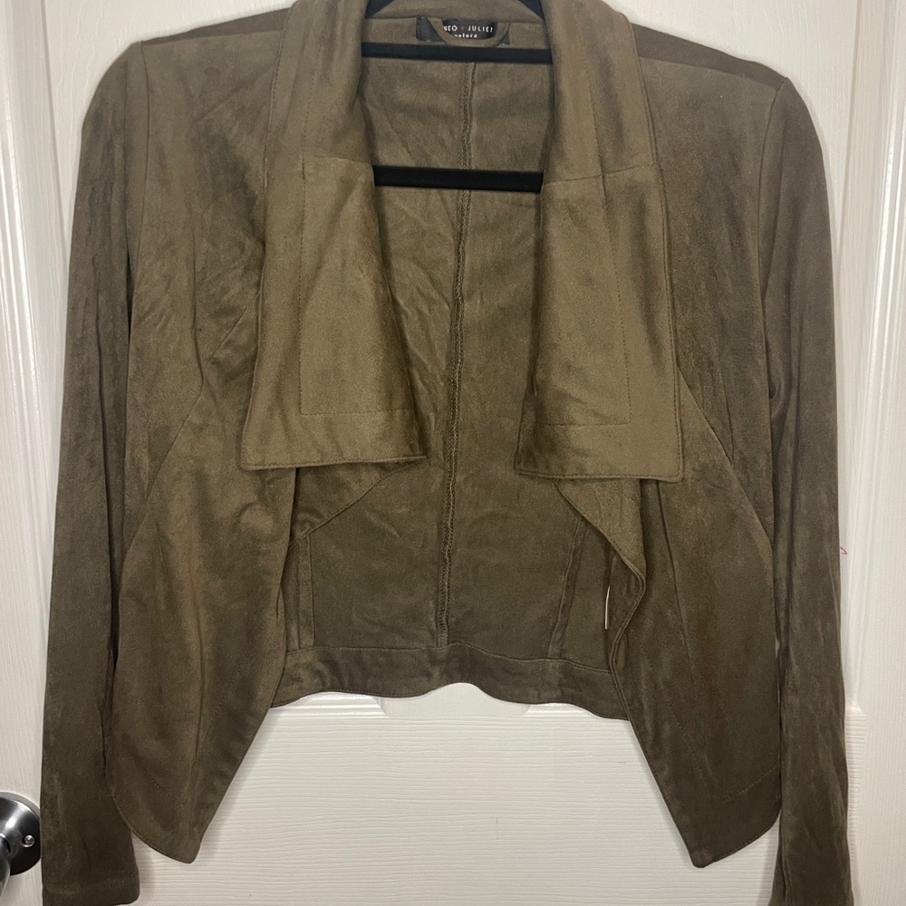 Romeo & Juliet Couture Olive Suede Blazer